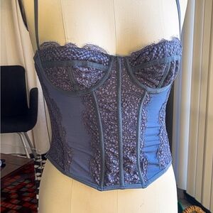 Free People Lace Bustier Corset in Gray